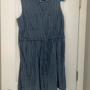 Old Navy Blue Denim Striped Women’s Dress
